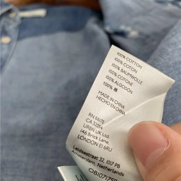 NWOT We The Free With Love Denim Puff Long Sleeve Top Indigo M L XL - Picture 4 of 4